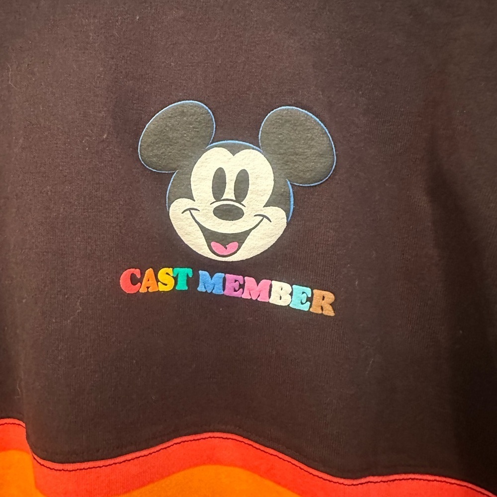 NWT Disney Mickey Mouse Pride Cast Member Spirit Jersey Rainbow Sz Oversized - Picture 7 of 9